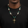 Regal Elegance Necklace – Cowrie Shells & Golden Cross