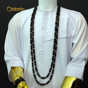 Double Layer Black Onyx & Gold Luxe Bead Set with Matching Bracelets