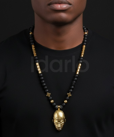 Majestic Black & Gold Beads Necklace