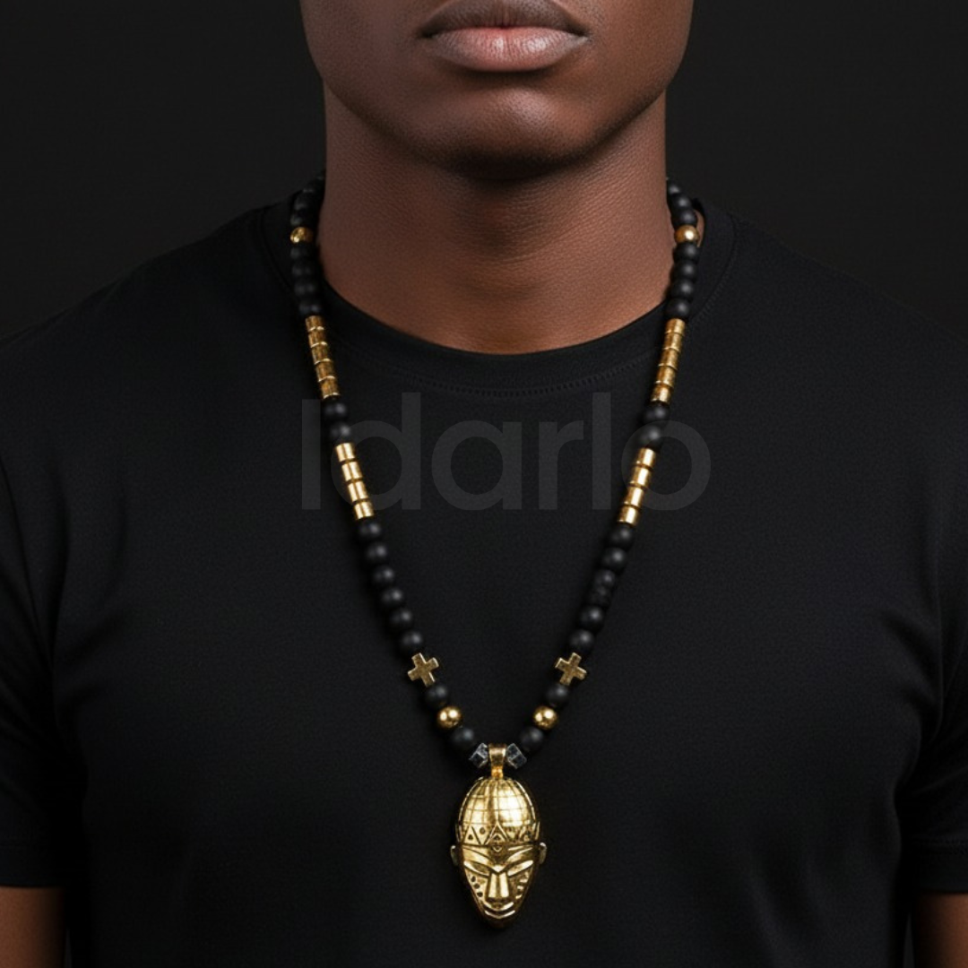 Majestic Black & Gold Beads Necklace