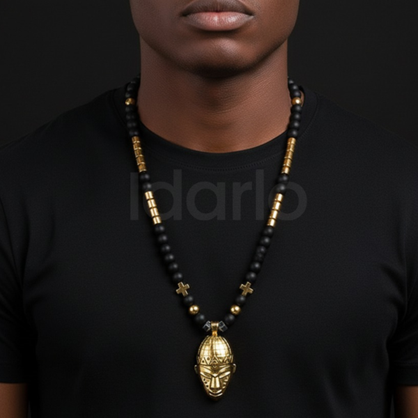 Majestic Black & Gold Beads Necklace