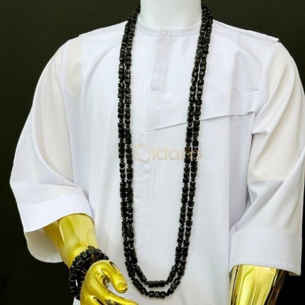 Double Layer Black Onyx & Black Luxe Bead Set with Matching Bracelets